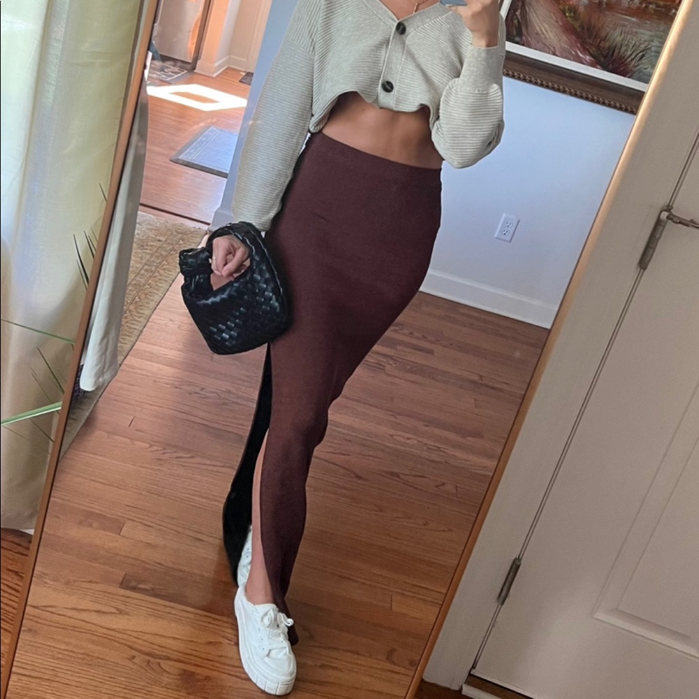 Brown Maxi Skirt - Herve Leger